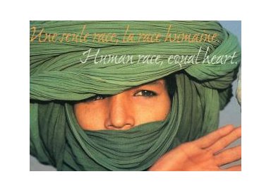 Carte " Human race, equal heart " : Enfant au turban vert