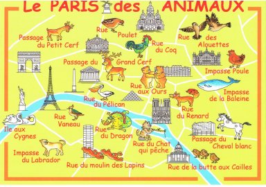 Carte " Le Paris des Animaux "